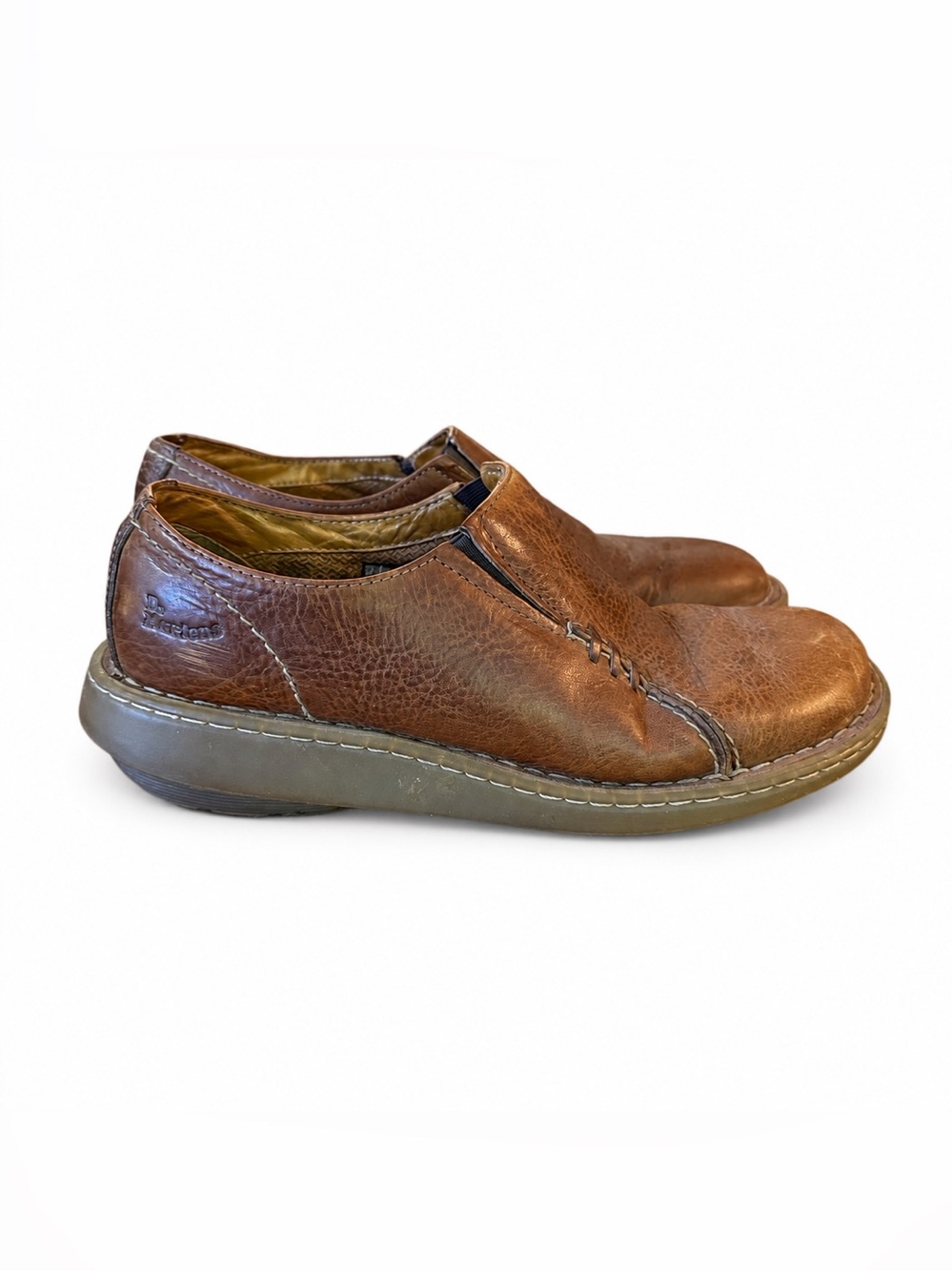 Dr. Martens Brown Leather Slip-On Clogs - Picture 1 of 10